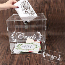 Load image into Gallery viewer, OurWarm 2020 Acrylic Wedding Card Box with Lock Wedding Anniversary Baby Shower Decorations Clear Invation Card Box 25.5*23*26cm

