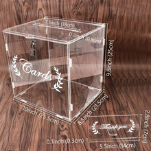 Load image into Gallery viewer, OurWarm 2020 Acrylic Wedding Card Box with Lock Wedding Anniversary Baby Shower Decorations Clear Invation Card Box 25.5*23*26cm
