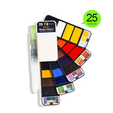 Load image into Gallery viewer, 12/18/25/33/42Colors Solid Watercolor Paint Set With Water Brush Pen Watercolor Pigment For Draw Art
